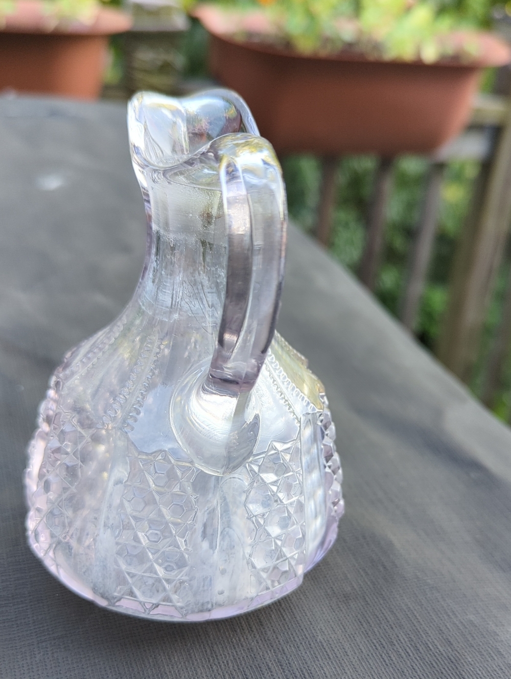 Antique 1800’s EAPG Pressed Glass 6.5” Cruet w/Stopper Pontil Base - Picture 8 of 12